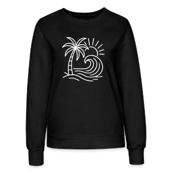 Palme Welle Insel - Frauen Sweatshirt - Schwarz - Vorne - AI Model Female 172 light (172cm)