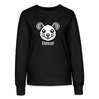 Cute looking Mouse - "Cheese" Design - Women’s Sweatshirt - black - Front - AI Model Female 172 light (172cm)