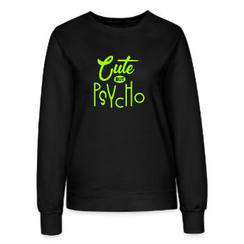 Mignon mais psychopathe - Doux mais fou - Fou - Sweat Femme - noir - Devant - AI Model Female 172 light (172cm)