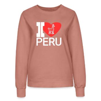 Pays préféré : le pérou - Sweat Femme - rose poudré - Devant - AI Model Female 172 dark (172cm)
