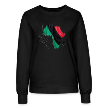 Drapeau panafricain sur la carte de l’Afrique FR - Sweat Femme - noir - Devant - AI Model Female 172 light (172cm)