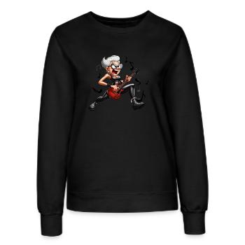 Hardrock-Oma - Frauen Sweatshirt - Schwarz - Vorne - AI Model Female 172 light (172cm)