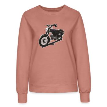 S51 // Illustration - Frauen Sweatshirt - Altrosa - Vorne - AI Model Female 172 dark (172cm)