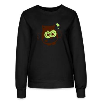 Owl - Kawaii avec le coeur - Sweat Femme - noir - Devant - AI Model Female 172 light (172cm)