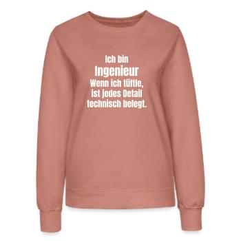Ingenieur tüftelt - Frauen Sweatshirt - Altrosa - Vorne - AI Model Female 172 dark (172cm)