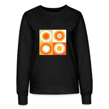 70er Jahre Muster Retro Geschenk - Frauen Sweatshirt - Schwarz - Vorne - AI Model Female 172 light (172cm)