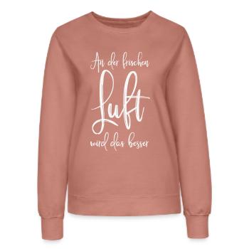 An der frischen Luft wird das besser - Frauen Sweatshirt - Altrosa - Vorne - AI Model Female 172 dark (172cm)