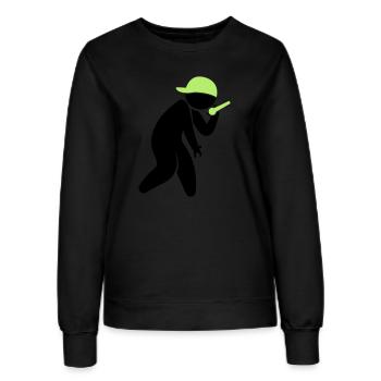Ein Hiphop Star singt in ein Mikrofon - Frauen Sweatshirt - Schwarz - Vorne - AI Model Female 172 light (172cm)