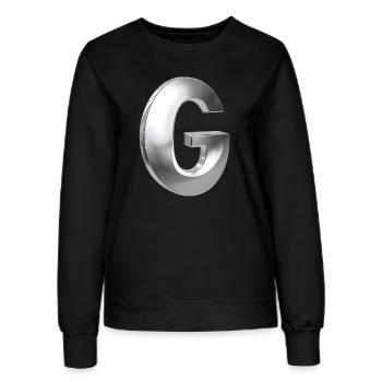 Chrome ,, G " Metallic - Frauen Sweatshirt - Schwarz - Vorne - AI Model Female 172 light (172cm)