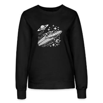 Vaisseau spatial de science-fiction vintage - Sweat Femme - noir - Devant - AI Model Female 172 light (172cm)