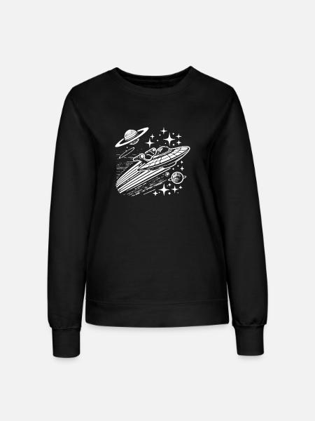 Vintage Sci-Fi Raumschiff - Frauen Sweatshirt - Schwarz