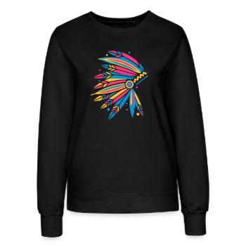 Kopfschmuck Häuptling - Frauen Sweatshirt - Schwarz - Vorne - AI Model Female 172 light (172cm)