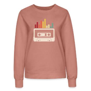 retro vintage Kassette Musik oldschool Rekorder - Frauen Sweatshirt - Altrosa - Vorne - AI Model Female 172 dark (172cm)