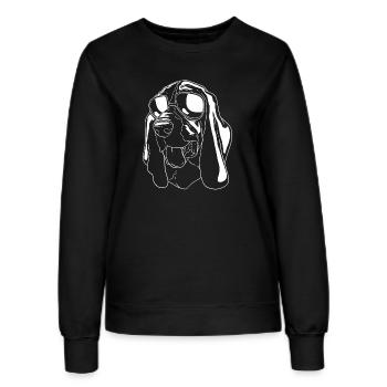 Basset Hound - Frauen Sweatshirt - Schwarz - Vorne - AI Model Female 172 light (172cm)