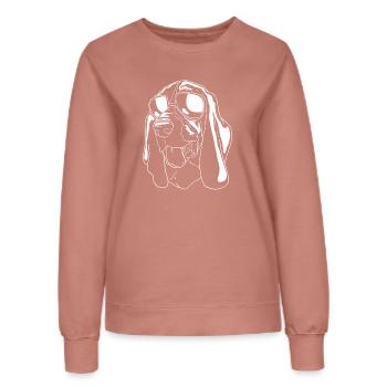 Basset Hound - Frauen Sweatshirt - Altrosa - Vorne - AI Model Female 172 dark (172cm)