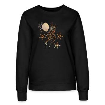 Hexe Hand Zauberkraft Mystisch Bernstein Amber - Frauen Sweatshirt - Schwarz - Vorne - AI Model Female 172 light (172cm)