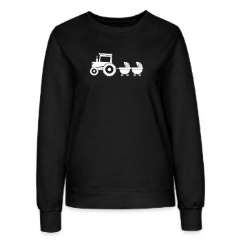 Traktor mit Babywagen - Zwillinge - Frauen Sweatshirt - Schwarz - Vorne - AI Model Female 172 light (172cm)