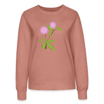 Mimosa plant with its sensitive leaves - Women’s Sweatshirt - dusky rose - Front - AI Model Female 172 dark (172cm)