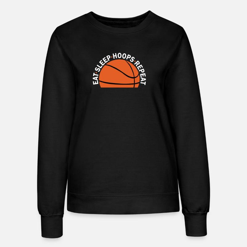 Eat Sleep Hoops Repeat Basketball - Women’s Sweatshirt - black