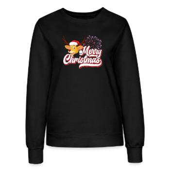 Lettrage de renne de Noël festif - Sweat Femme - noir - Devant - AI Model Female 172 light (172cm)