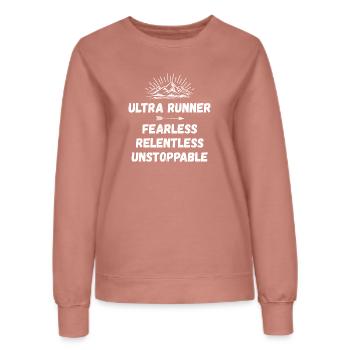 Ultra Runnner - Intrépide. Implacable. Imparable. - Sweat Femme - rose poudré - Devant - AI Model Female 172 dark (172cm)