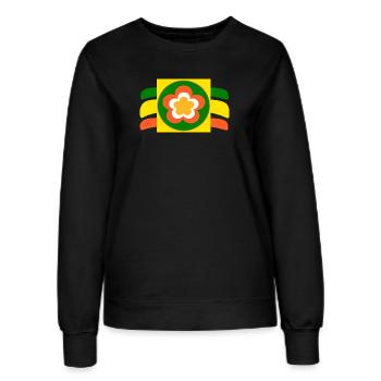 70s Flower Blossom - Women’s Sweatshirt - black - Front - AI Model Female 172 light (172cm)
