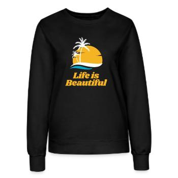 La vie est belle - Sweat Femme - noir - Devant - AI Model Female 172 light (172cm)