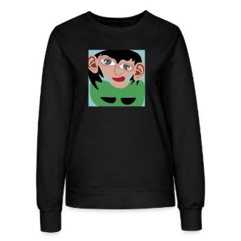 Dark-haired woman - Women’s Sweatshirt - black - Front - AI Model Female 172 light (172cm)
