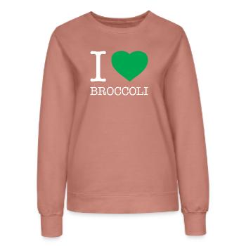 J’ADORE LE BROCOLI Brokkoli - Sweat Femme - rose poudré - Devant - AI Model Female 172 dark (172cm)