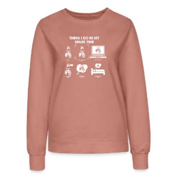 Penser à vélo pendant le temps libre - Sweat Femme - rose poudré - Devant - AI Model Female 172 dark (172cm)