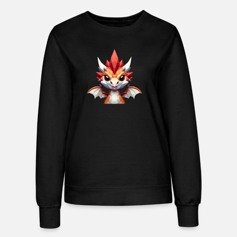Ein kleiner Drache im Polygon-Stil - Frauen Sweatshirt - Schwarz