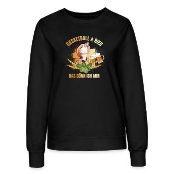 Basketball & Bier - Das gönn ich mir - Frauen Sweatshirt - Schwarz - Vorne - AI Model Female 172 light (172cm)