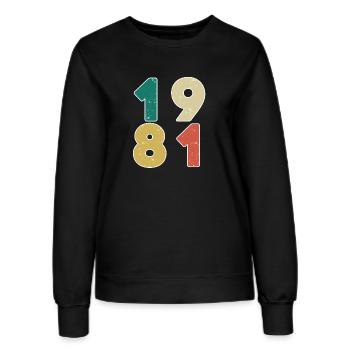 1981 - Jahrgang 1981 - Baujahr 1981 - Frauen Sweatshirt - Schwarz - Vorne - AI Model Female 172 light (172cm)