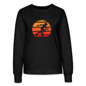 Retro Roller Skater Silhouette Sunset - Women’s Sweatshirt - black - Front - AI Model Female 172 light (172cm)