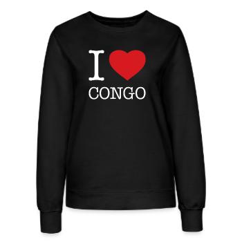 J’ADORE LE CONGO - Sweat Femme - noir - Devant - AI Model Female 172 light (172cm)