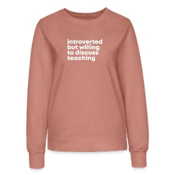 Professeur - Sweat Femme - rose poudré - Devant - AI Model Female 172 dark (172cm)