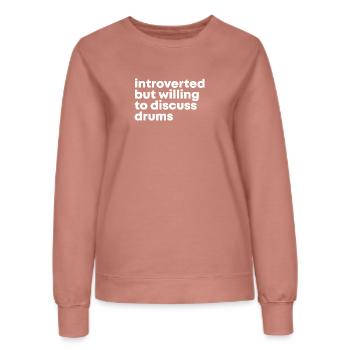 Drums - Women’s Sweatshirt - dusky rose - Front - AI Model Female 172 dark (172cm)