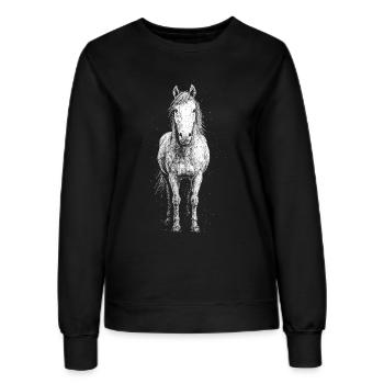 Pferd - Frauen Sweatshirt - Schwarz - Vorne - AI Model Female 172 light (172cm)