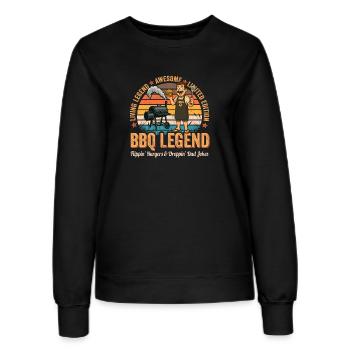 Retro BBQ Legend Lustiger Grill-Father Vatertag - Frauen Sweatshirt - Schwarz - Vorne - AI Model Female 172 light (172cm)