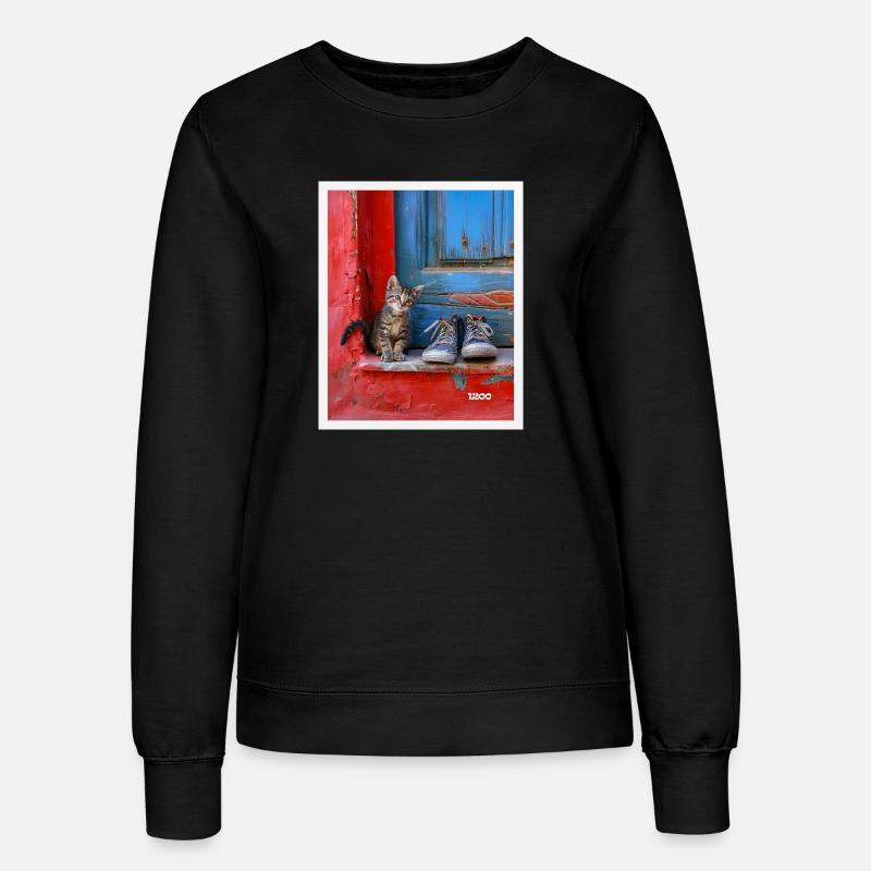 chat doux - Sweat Femme - noir