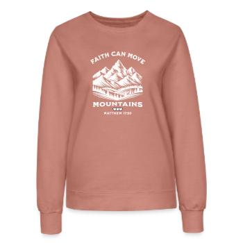 Belief in Mountains Motif - Women’s Sweatshirt - dusky rose - Front - AI Model Female 172 dark (172cm)