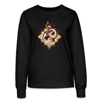 Serpent avec couronne – symbole plein de grâce et de puissance - Sweat Femme - noir - Devant - AI Model Female 172 light (172cm)
