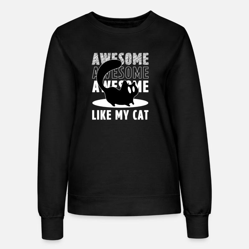Awesome Like My Cat Funny Black Cat Silhouette - Women’s Sweatshirt - black
