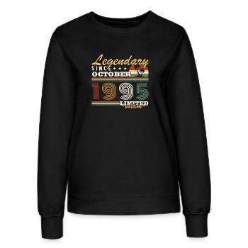 Octobre 1995 Vinatge Retro Cadeau Anniversaire - Sweat Femme - noir - Devant - AI Model Female 172 light (172cm)