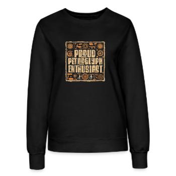 Pétroglyphes Pétroglyphes Pictogrammes - Sweat Femme - noir - Devant - AI Model Female 172 light (172cm)