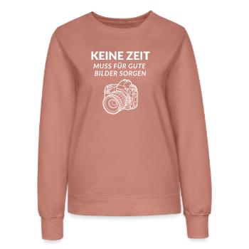 Pas de temps je suis photographe Miroir Reflex Appareil photo Photos - Sweat Femme - rose poudré - Devant - AI Model Female 172 dark (172cm)