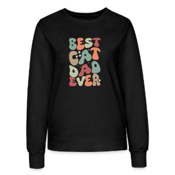 Best Cat Dad Ever Era lustig Katze - Frauen Sweatshirt - Schwarz - Vorne - AI Model Female 172 light (172cm)