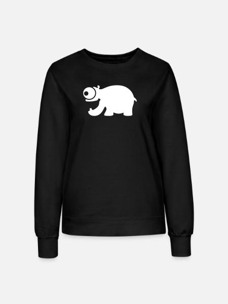 Lustiges Nilpferd - Frauen Sweatshirt - Schwarz