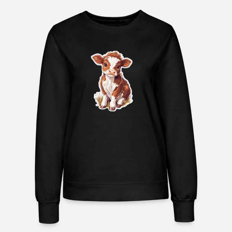 Kuh - Frauen Sweatshirt - Schwarz
