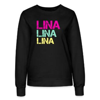 LINA Neon Triptych - Frauen Sweatshirt - Schwarz - Vorne - AI Model Female 172 light (172cm)